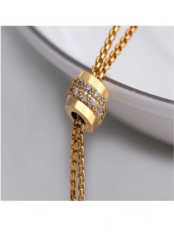eartif Pearl Pendant Long Necklace for Women Sweater Chain Statement Necklace Choker Adjustable Elegant Jewelry Crystal Accessories Dressy Collocation Winter Evening Party Wedding (Gold, Adjustable) - Image 3